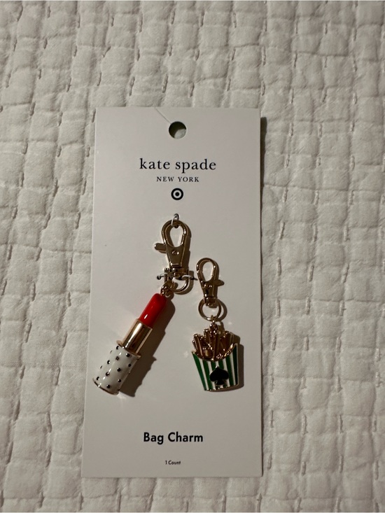 kate spade Handbags - kate spade Red Lipstick & Green-Striped Fries Bag Charm with Gold Hardware